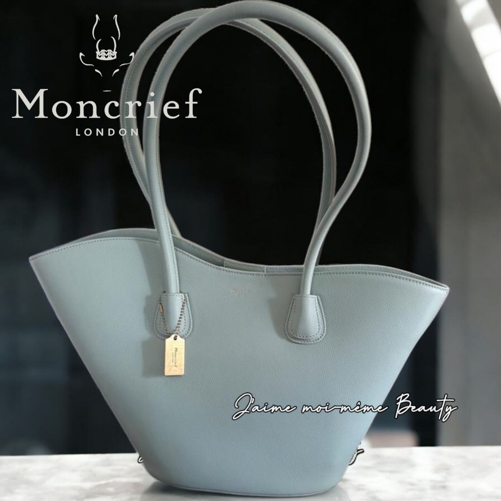 Moncrief London Frosty (MINT) GREEN ABSTRACT ITALIAN LEATHER Tote Bag